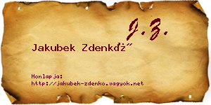 Jakubek Zdenkó névjegykártya
